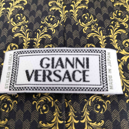 ジャンニヴェルサーチ GIANNI VERSACE イタリア製 総柄シルクネクタイ メンズ